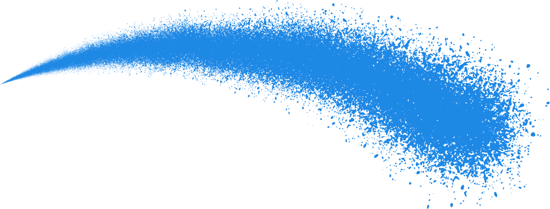 スプレーで描かれた青い線