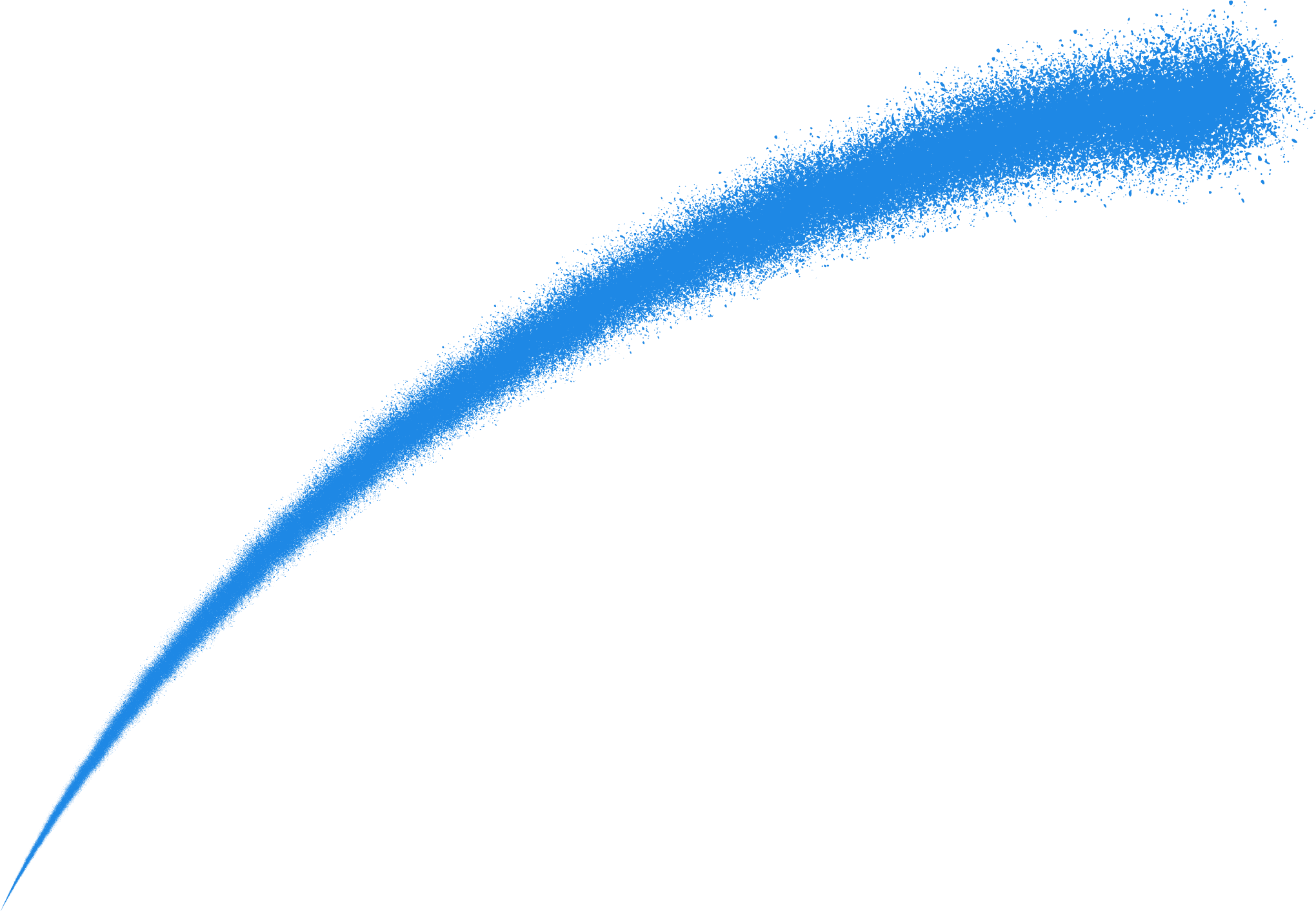 スプレーで描かれた青い線